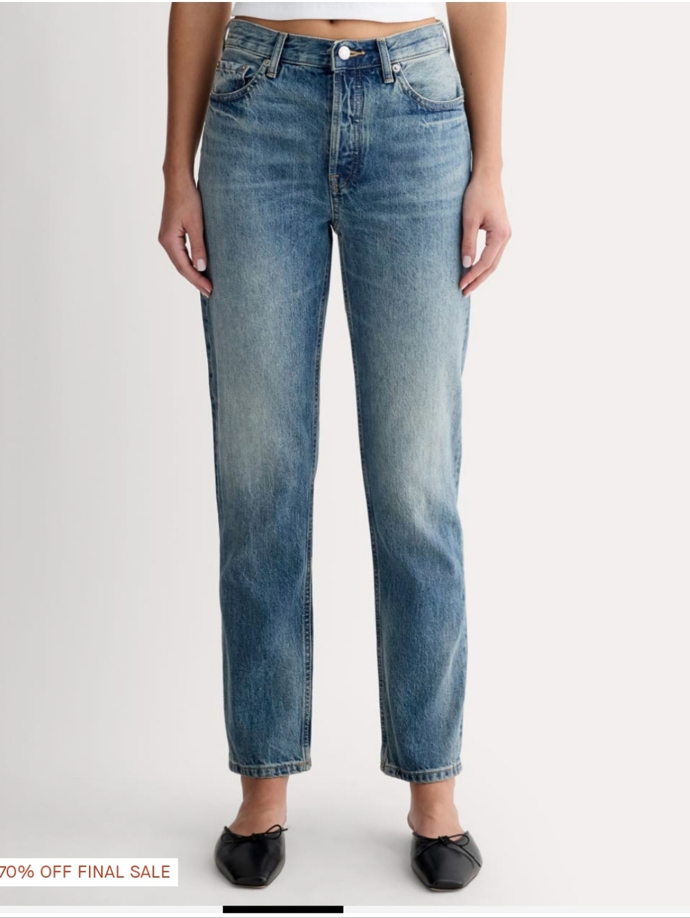 Everlane The ’90s Cheeky Jean Straight Leg Vintage Mid Blue Wash Size 27